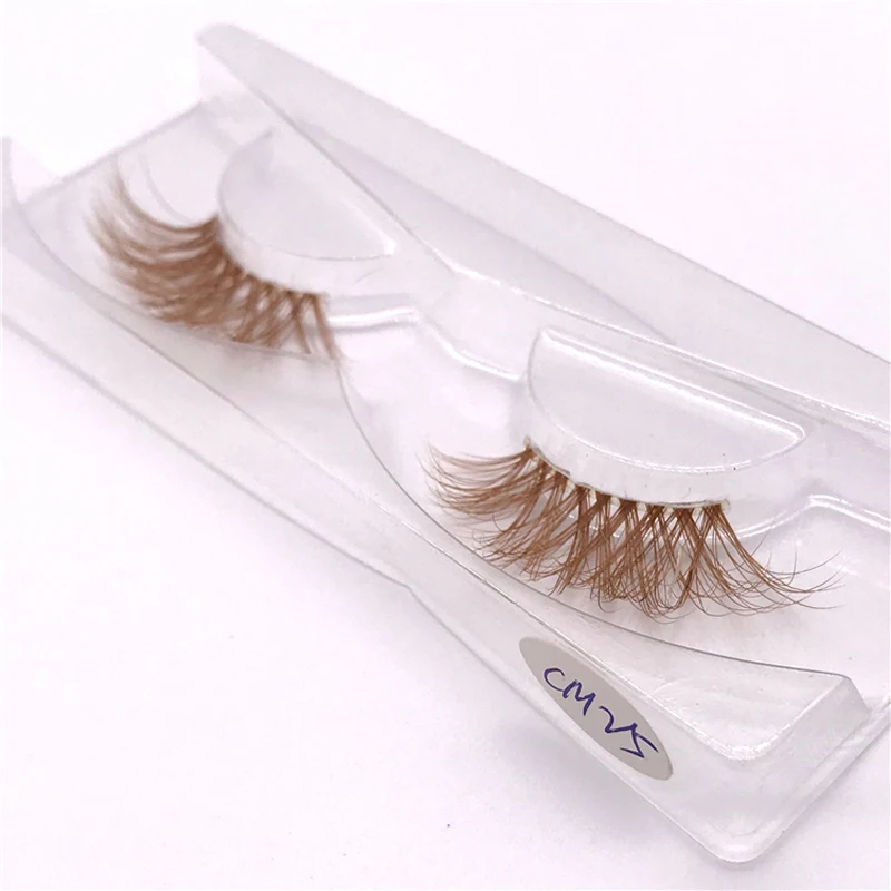 Faux-cils en vison 3D colorés, naturels, longs, individuels, épais, duveteux, volume spectaculaire, doux, maquillage, vente en gros, nouveauté