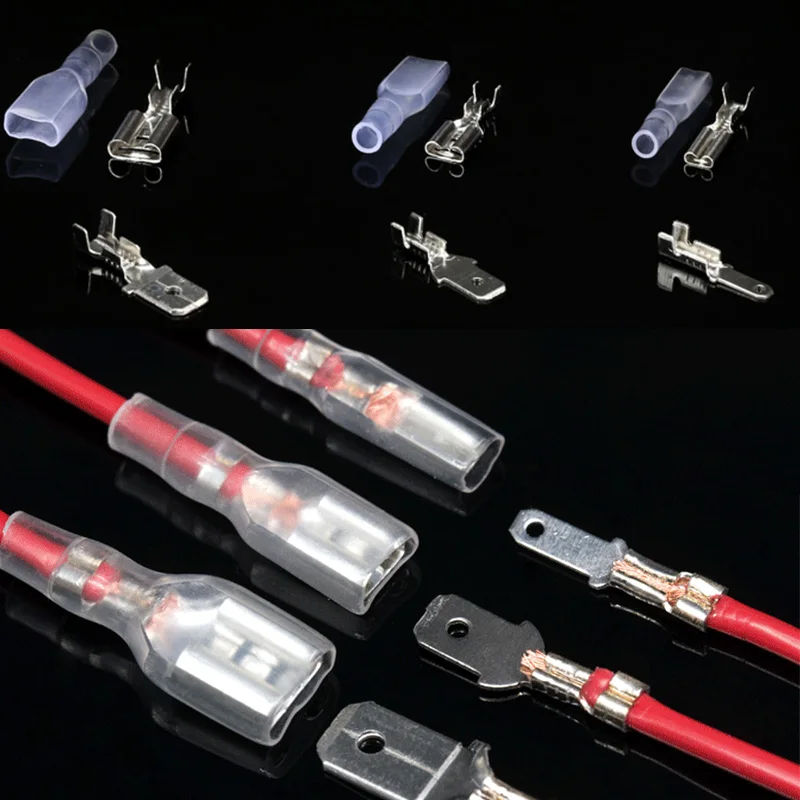 60 Pcs Car Terminal Female Male Connector 2.8/4.8/6.3mm Butt Splice Terminals for Wire 12/18awg Crimp Connector Kit Accessories