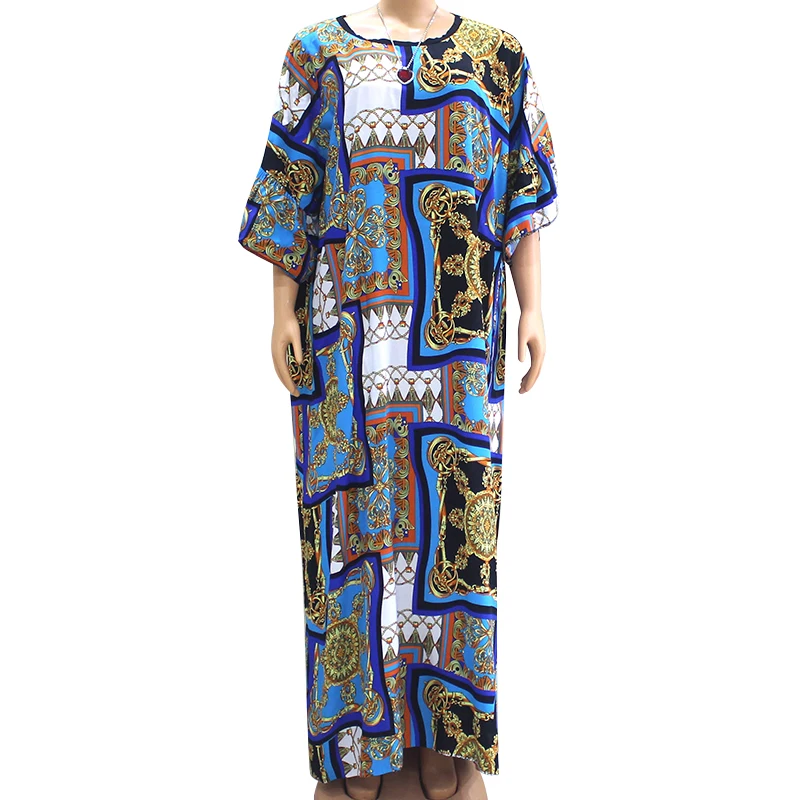 New Design 2020 Summer High Quality African Clothes Fashion Geometry Colorful Print Africaine Robe Women Maxi Dress For Party