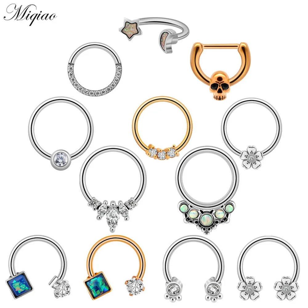 Miqiao 1pcs New Product Personality Diamond Multifunctional Earrings Nose Ring Piercing Jewelry