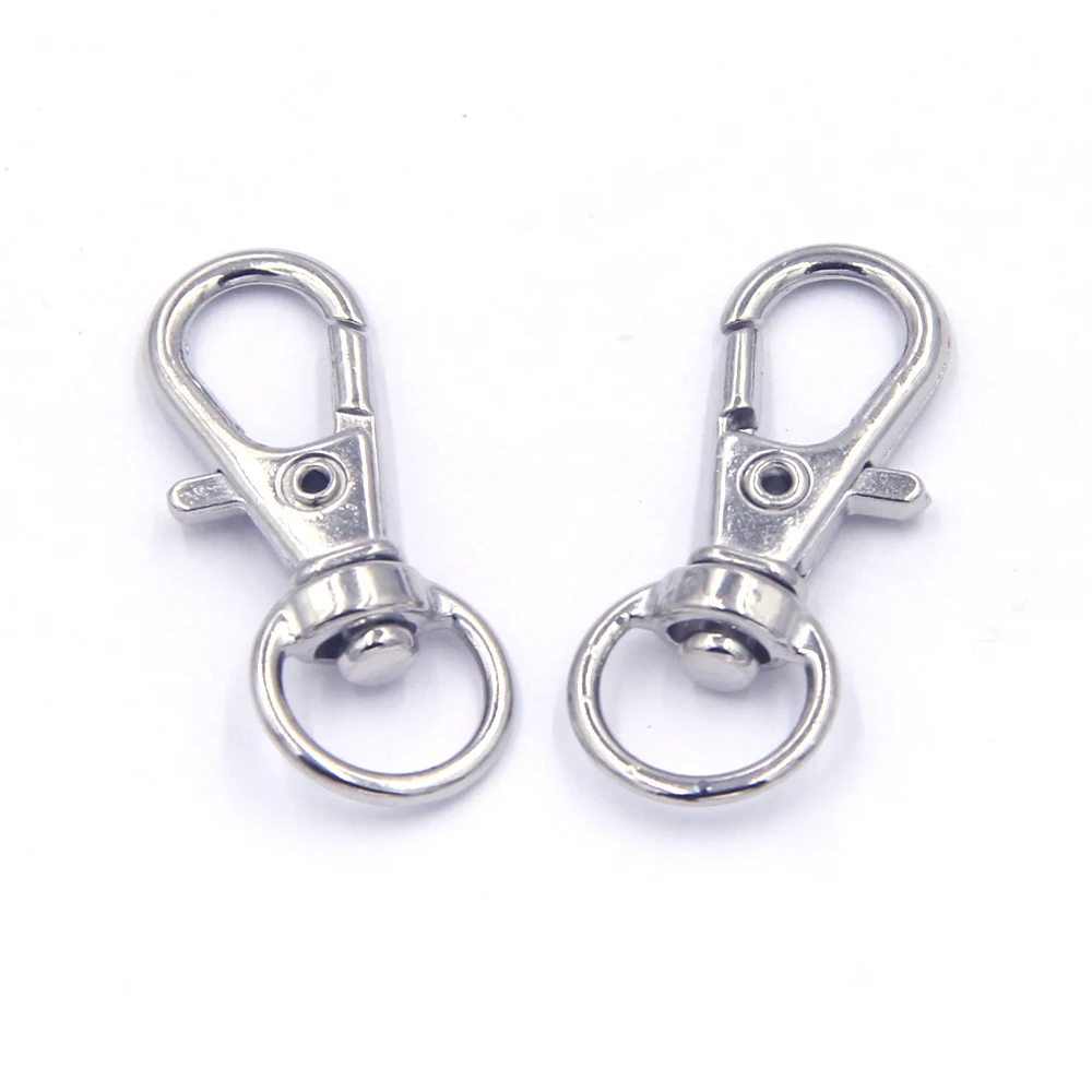 50Pcs Buckle Lobster Clasps Hook Swivel End Connectors Claw Keyring Keychain Key Chain Jewelry DIY Accessories