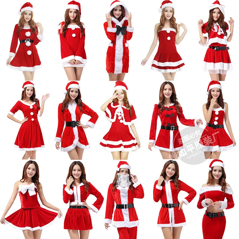 Neue mode Kleid 2019 Neue Damen Cosplay Kostüm Weihnachten Santa Claus Bühne Zeigen Kleidung Sexy Rot COS Tanzen Robe Kleider