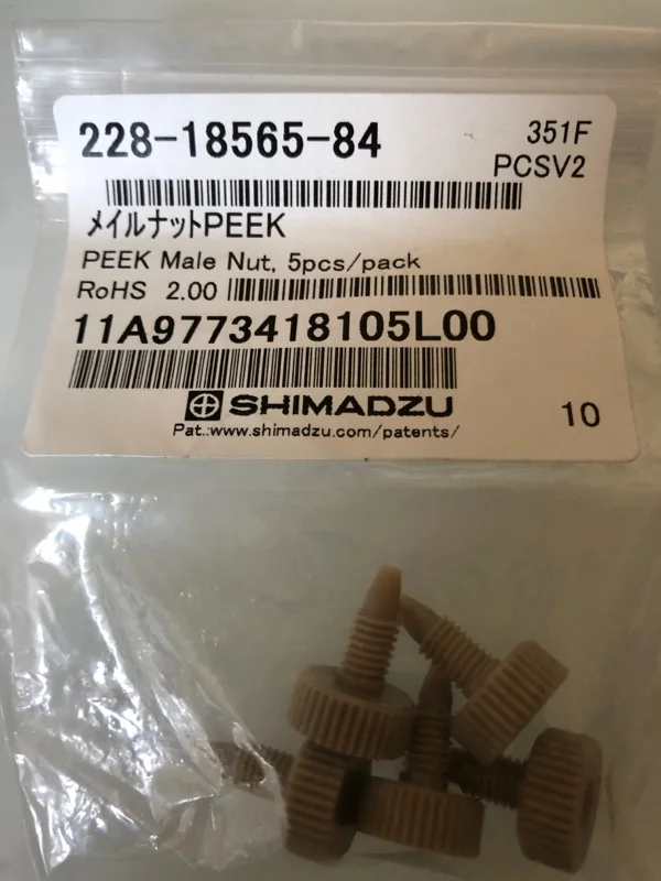 

FOR Shimadzu Liquid Phase PEEK Connector 228-18565-84 Hand Tight PEEK Connector 5Pcs / Pack