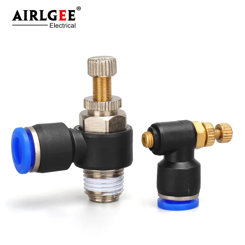 SL Air Flow Speed Control Valve hose pneumatic connector quick fittings SL4-01 SL6-01 SL8-02 SL10-03 SL12-03 throttle valve