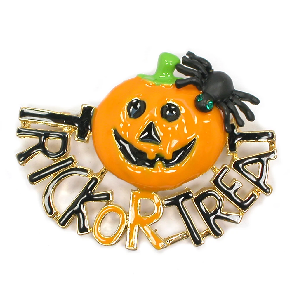 60pcs a lot Halloween Orange Enamel Pumpkin Pin Brooch Pumpkin Women's Weddings Banquet brooch pins Jewelry gift C102706