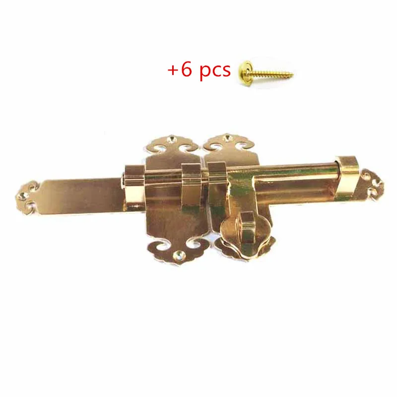 

1Pcs Antique Solid Brass Small Security Door Sliding Bolt Barrel Door Chain Heavy Duty Garden Gate Slide Latch Lock +8pcs screws