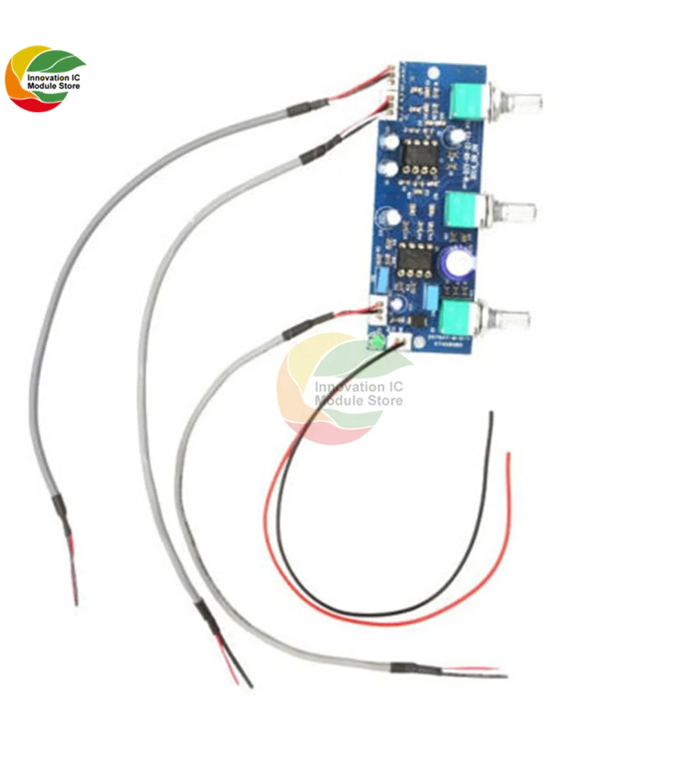 DC 12V-24V Low Pass Filter NE5532 Subwoofer 2.1CH Pre-Amplifier PRE Preamp Board AMP Diy Electronic Module Diy Kit Pcb Board