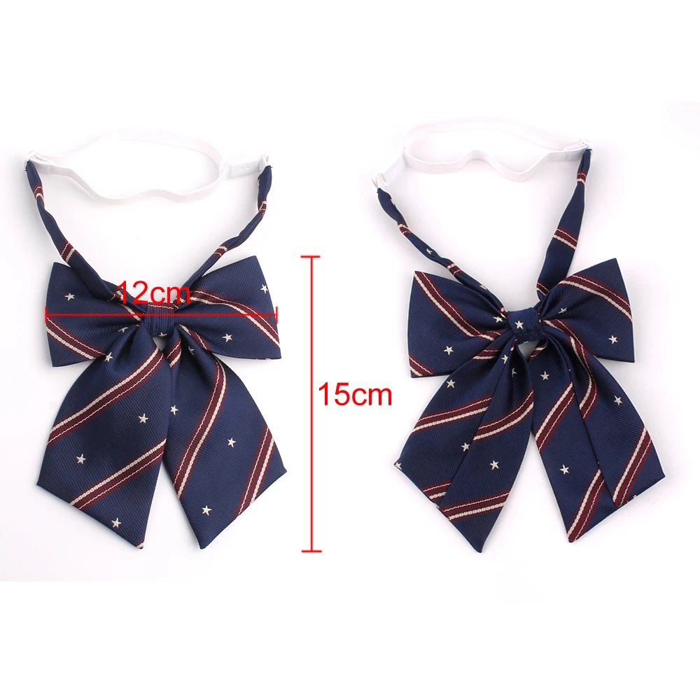 New Large Bowtie Oversize Bow tie For Women Uniform Collar Butterfly Ladies Bow knot Adult Stripe Bow Ties Cravats Girls Bowties