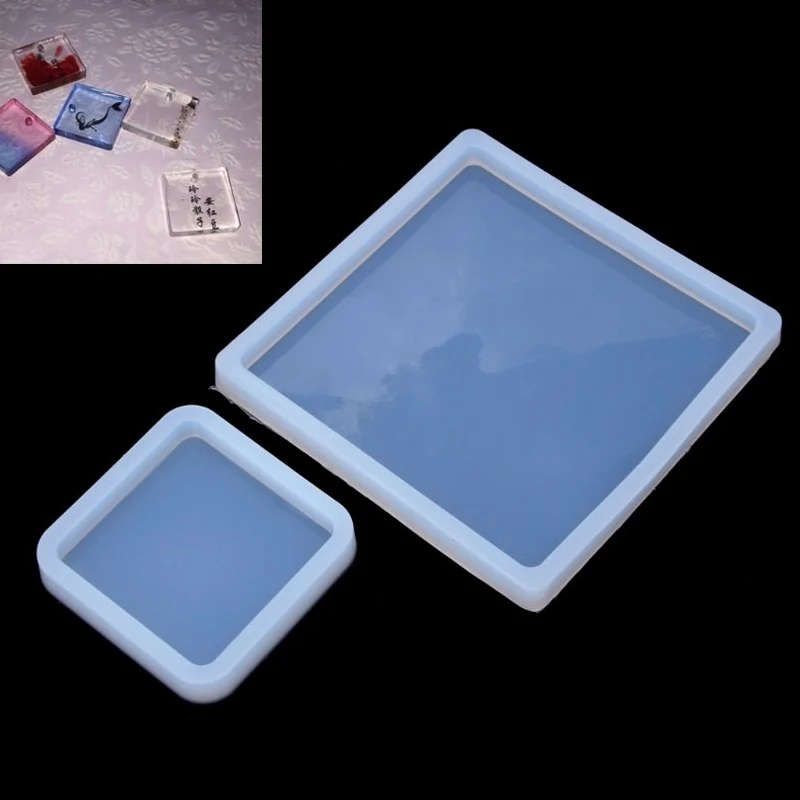 Neue Geometrische Epoxy Harz Silikon Form DIY Runde Tasse Matte Pad Handgemachte Handwerk, Der Formen Transparent Platz Runde Spiegel Form