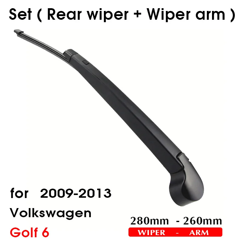 Pára-brisas traseiro traseiro, limpador de carro, auto acessórios para VW Volkswagen Golf 6, Hatchback 280mm, 2009-2013