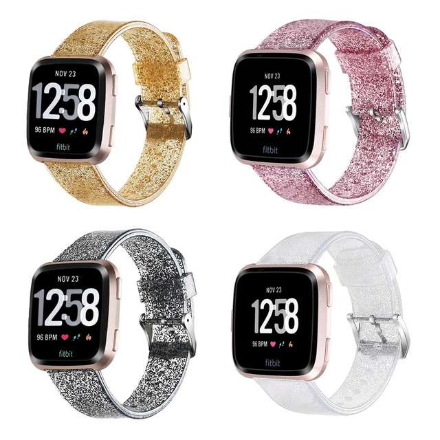 Luxury Glitter Strap Replacement Strap For Fitbit Versa lite Versa Soft Silicone Watchband Wrist Band Smart Watch Accessories