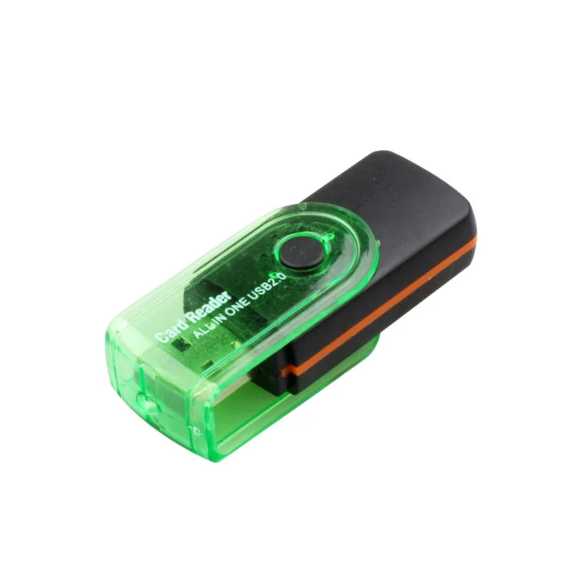 Mini Rotating Card Reader 4 In 1 Multi-functional Card Reader SD/MS/TF/M2 Card Reader Portable USB 2.0 TF Card Reader