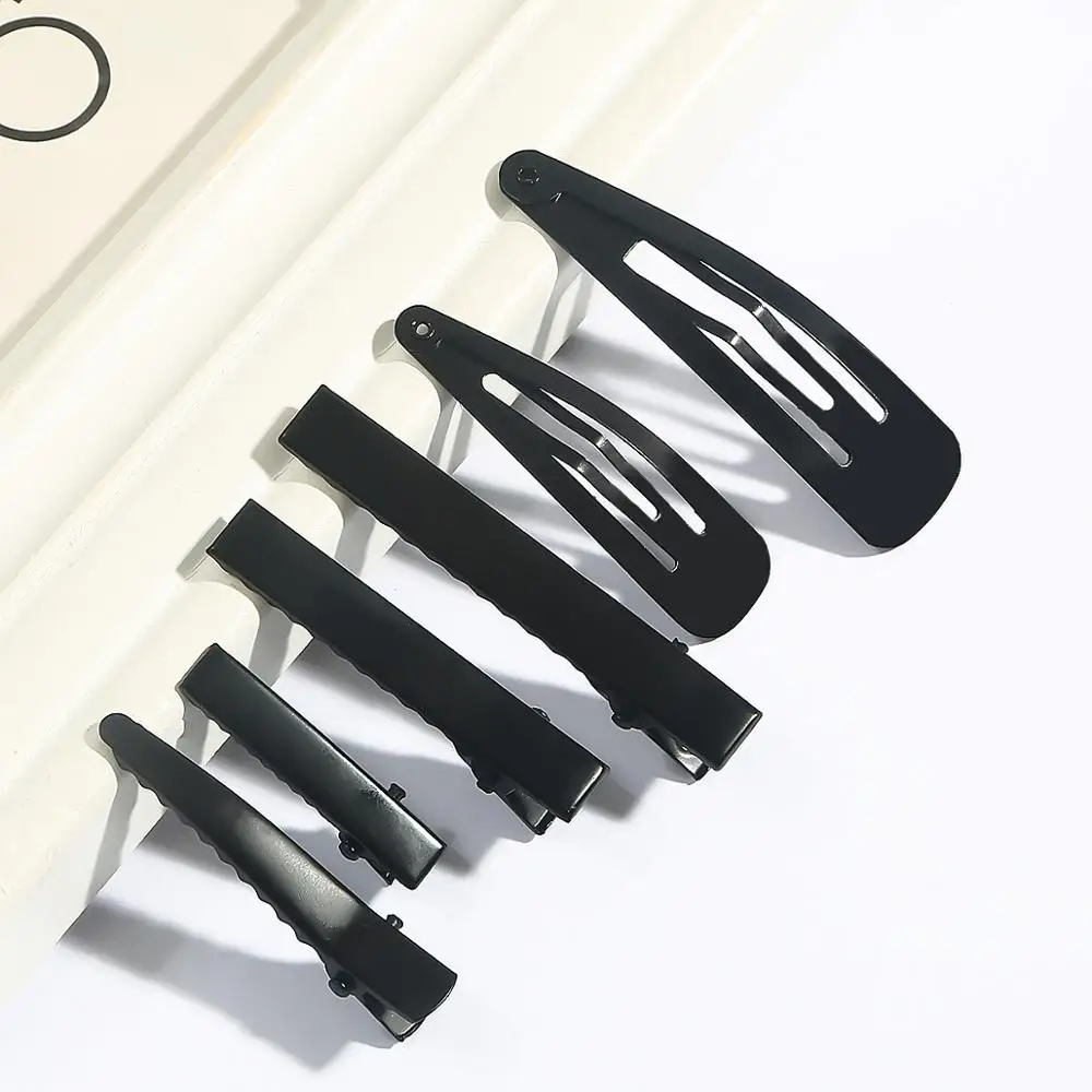 20Pcs Black Single Pack Metal Alligator Hair Clips Hairpins DIY Barrette 3.2-5.8cm For Hair Style Tool Hair Accessories