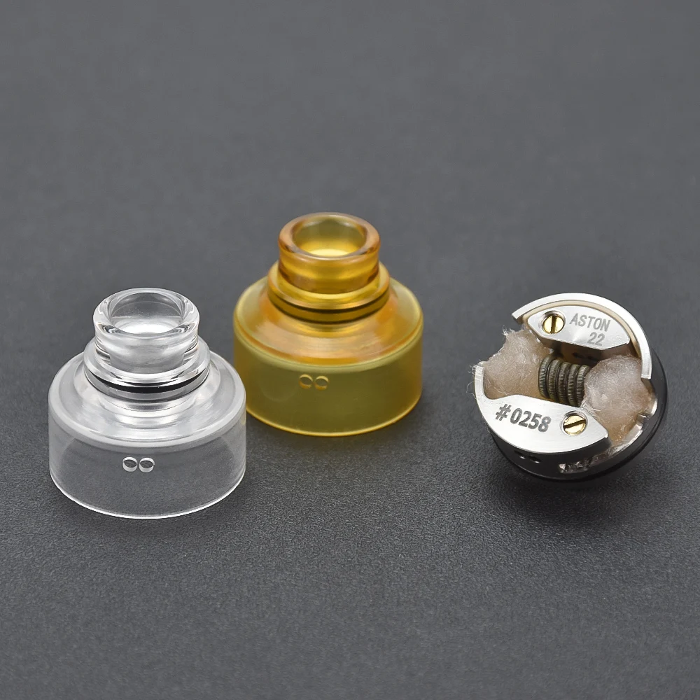 Aston 22 RDA  Atomizer Replacement Clear Top Cap With 510 MTL Drip Tip PEI Heat Resistance Vape Tip Accessories vs Haku Venna
