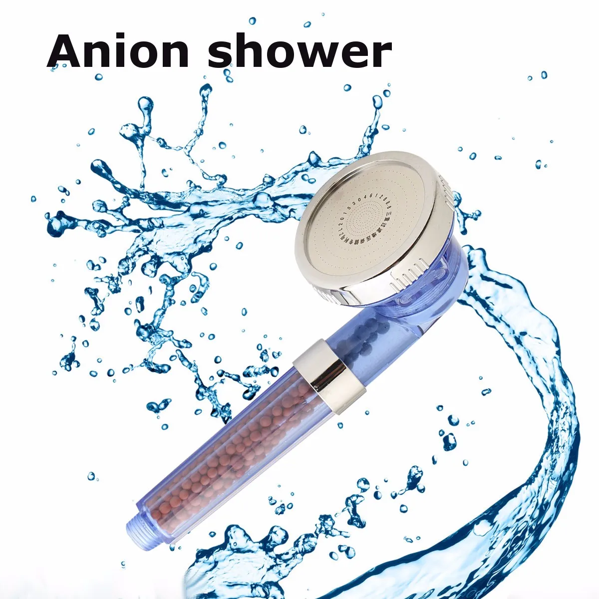 1Pcs Adjustable Jetting Shower Healthy Negative Ion SPA Filter High Pressure Water Saving Handheld Shower Head with Shower Hose