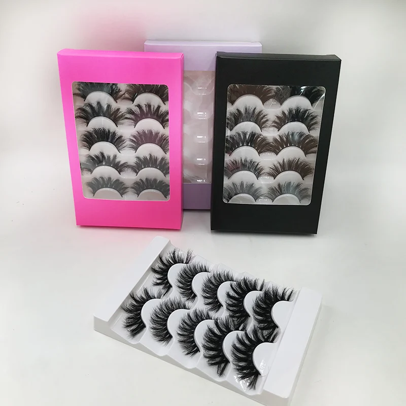 New Style 5 Pairs Lashes Box Eyelash Packaging Box Natural Long Thickness False Eyelashes