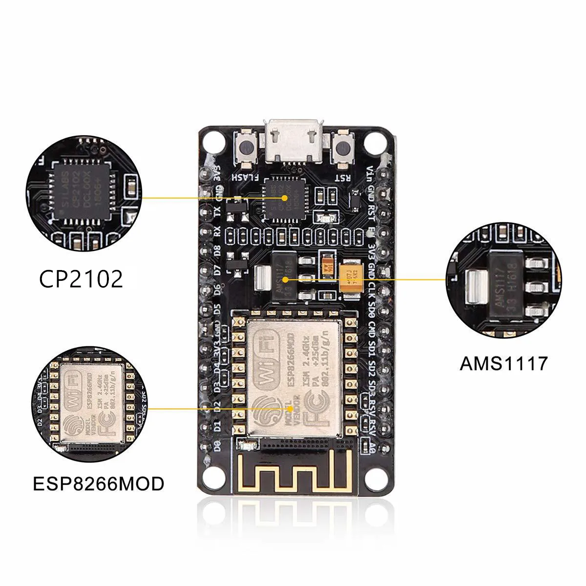 Nodemcu Esp8266 modulo ESP-12F Nodemcu Lua Cp2102 Internet Wifi scheda di sviluppo funziona per Arduino Ide micropython