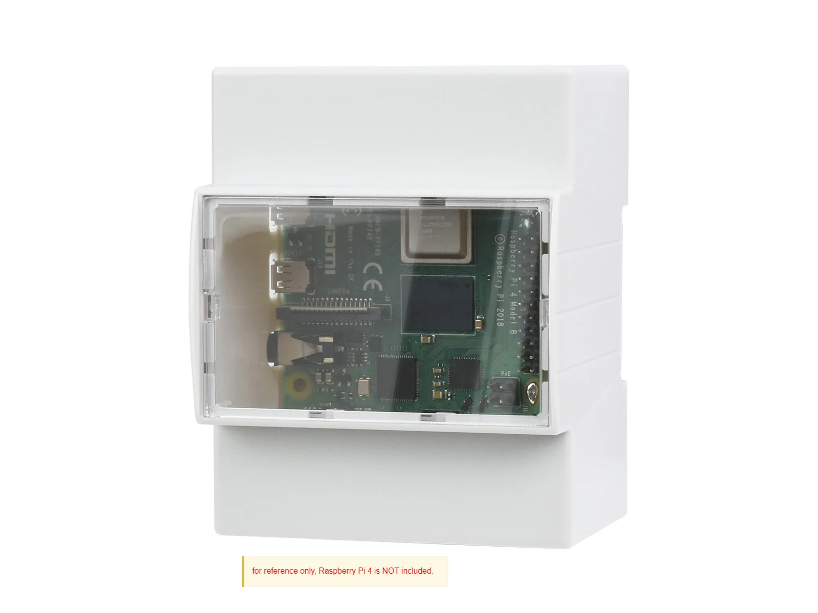 Waveshare-carcasa de ABS con riel DIN para Raspberry Pi 4, gran espacio interior, módulo de inyección, ventana superior transparente, gran espacio interior