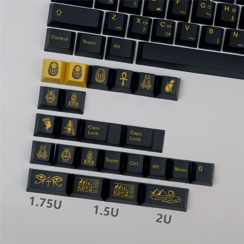 Teclado mecánico GMK con diseño de Faraón Egipcio, tapa de tecla de altura de cereza con sublimación de cinco lados, PBT, GH60/68/980