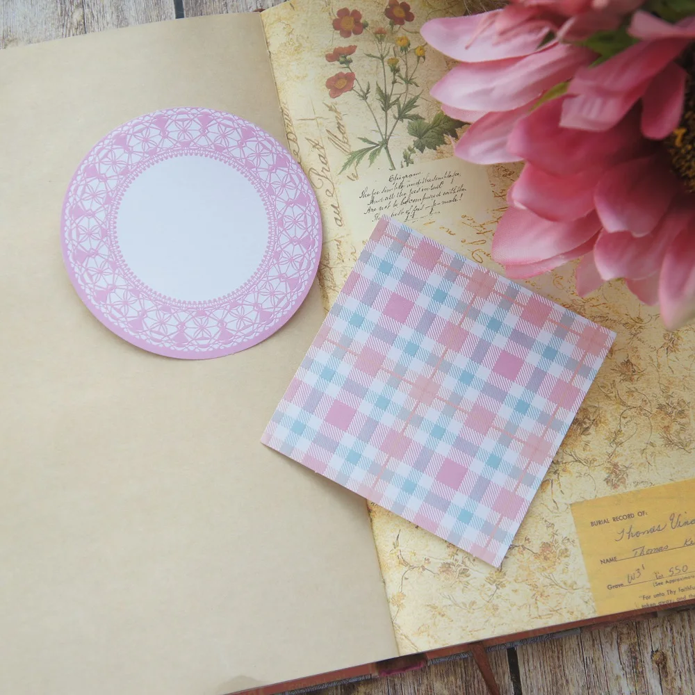 30pcs Peach Pink Check Design Paper Creative Craft Paper Background Scrapbooking Gift Use