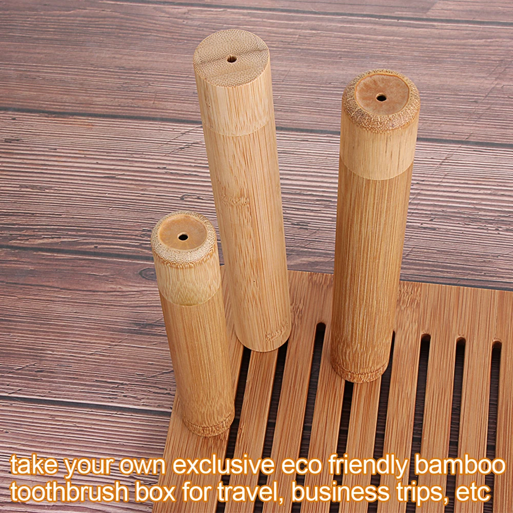 1PC New Eco-Friendly Toothbrush Case Nature Bamboo Toothbrush Tube Adult Health Oral Hygiene Travel Portable Toothbrush Holder