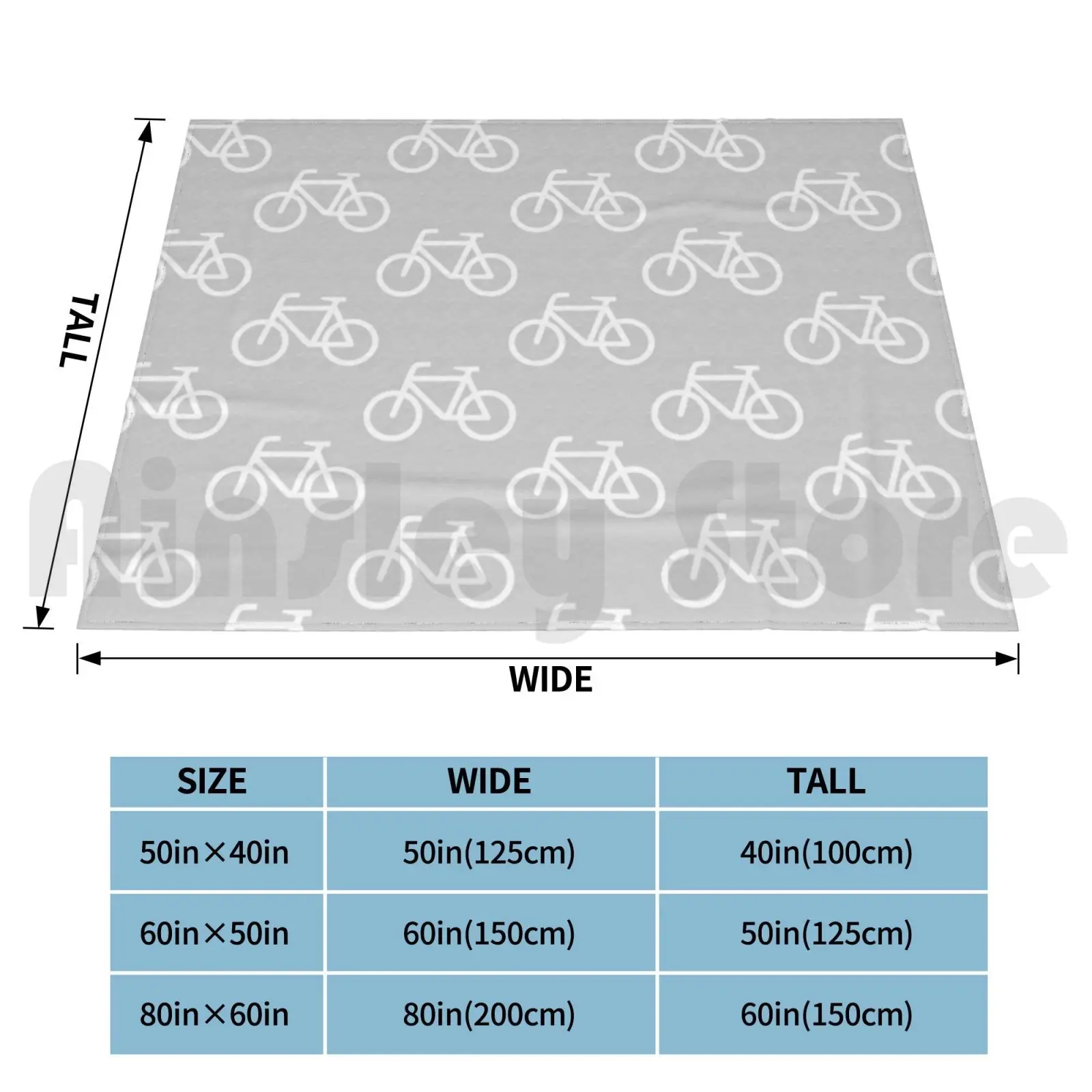 Blanket Bike Pattern ( White And Light Grey ) 2829 Danibeez Danibeezdesign Gravel Bike Bikes