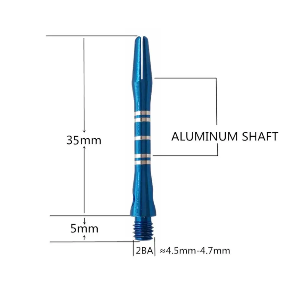 Eine Packung mit 3 Stück farbig gravierten Stangen aus Aluminiumlegierung, kurze fünf Linien, Metallstangen, Standardgewinde, 40 mm lang