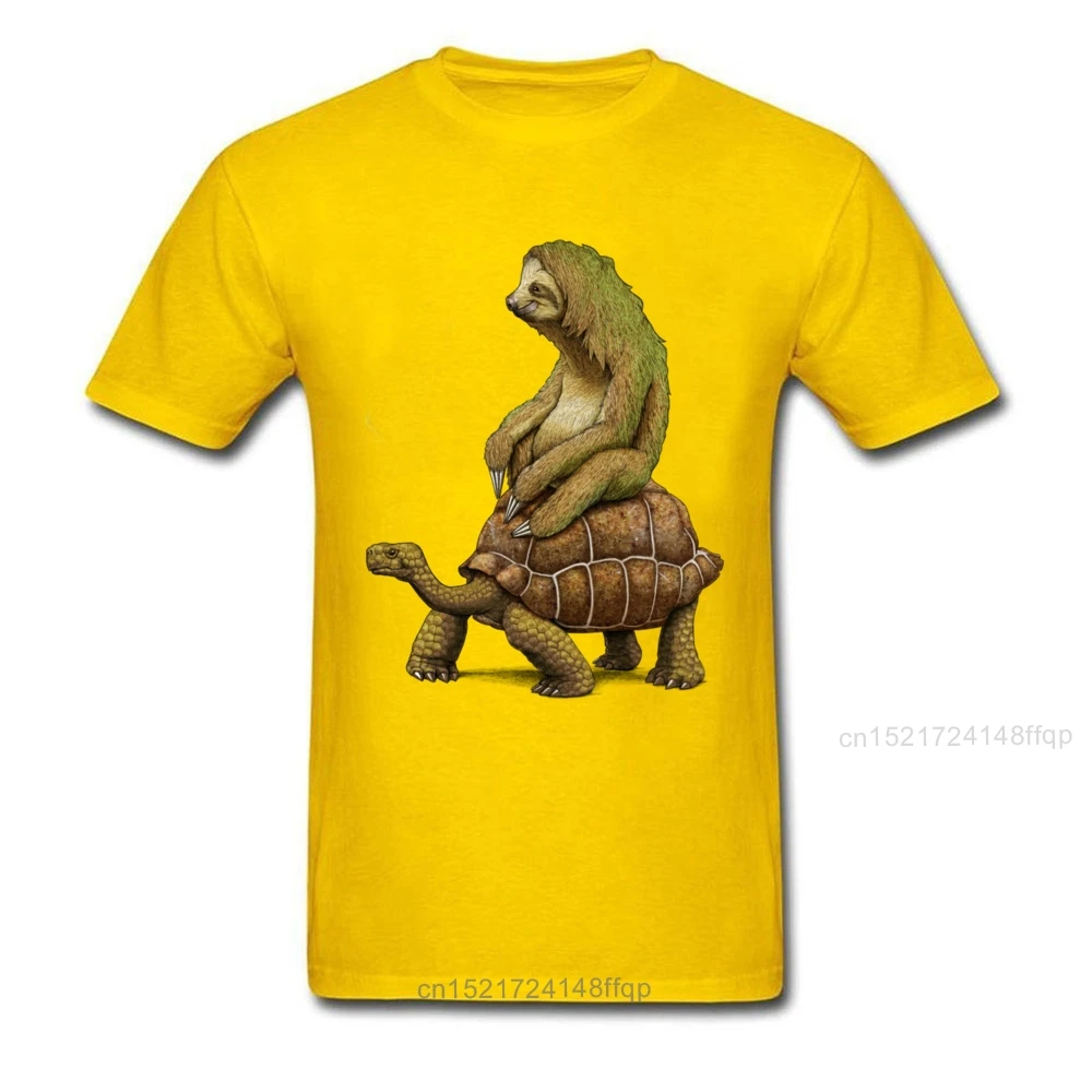 Speed Is Relative T Shirt Men Novelty T-shirt Sloth Rider Turtle Print Tshirt Summer Fall Funny Clothes Leisure Life Tops Tees