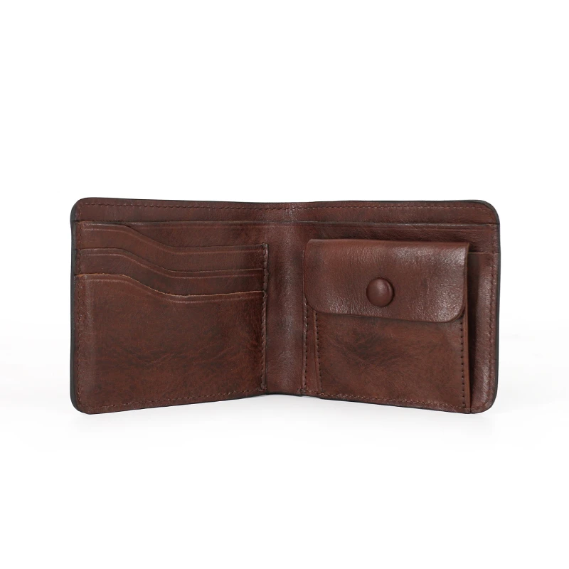 Imagem -05 - Carteira de Couro Genuíno para Homens Embreagem Masculina de Luxo Couro de Vaca Enrugado Carteira Vintage Bifold Bolsas com Moedas Simples Bolsa de Cartão de Dinheiro