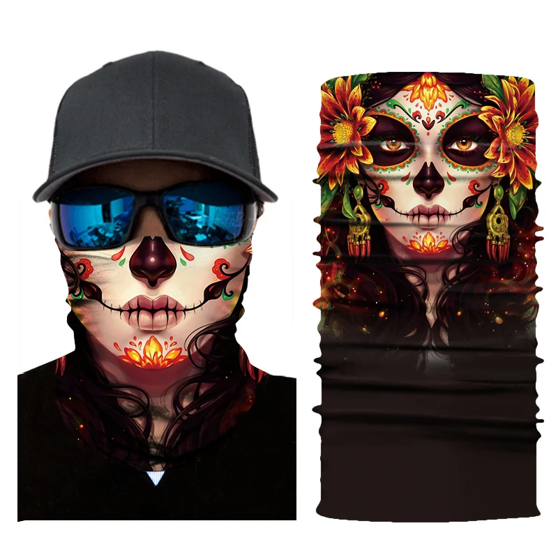 Motorcycle Balaclava Face Shield Biker Sport Scarf Neck Cover Bandana Skull Mask Kominiarka Cagoule Visage Ghost Foulard Moto