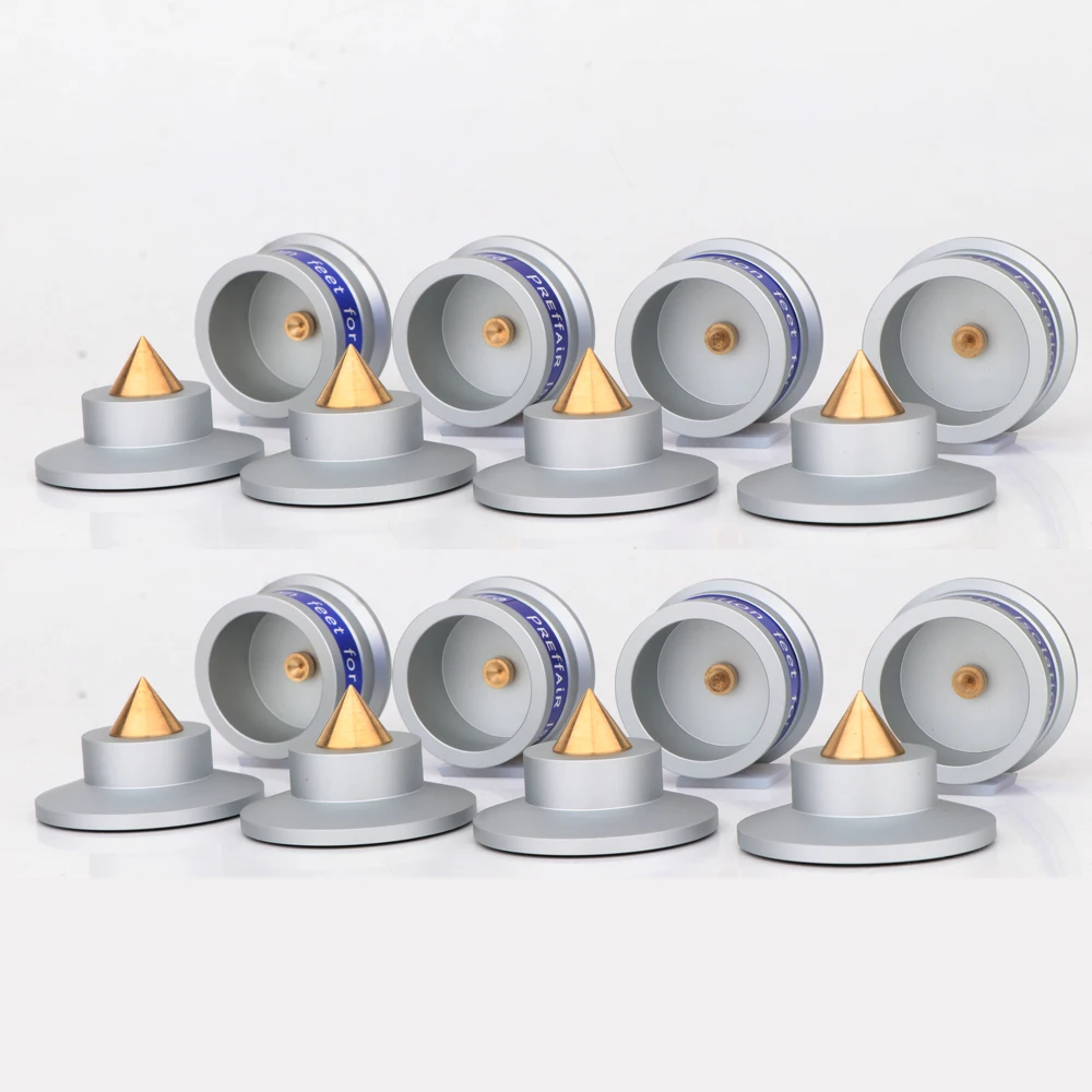 4 шт. алюминиевые черные и серебряные противоударные шипы + изолирующая подставка для подушек Hi-Fi усилители (черные)