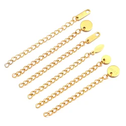 20pcs/lot Stainless Steel 18k Gold Extended Extension Tail Chain Tag Connector DIY Jewelry Making Findings Bracelet Necklace