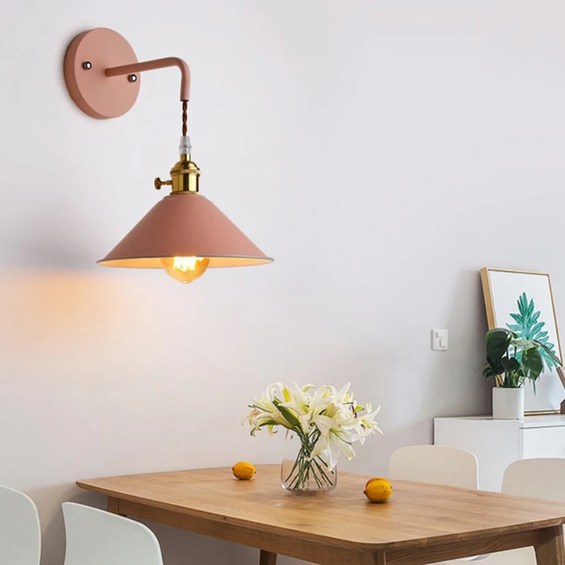 الشمال الإبداعية البساطة معكرون الجدار مصباح غرفة نوم أباجورة غرفة المعيشة الحديثة مرآة مصباح الحمام التبديل الجدار الخفيفة #5