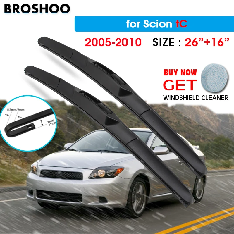 Escobillas Limpiaparabrisas para Scion tC 26\"+16\" 2005-2010, Limpiaparabrisas para Auto, Aptas para Brazos de Gancho en U