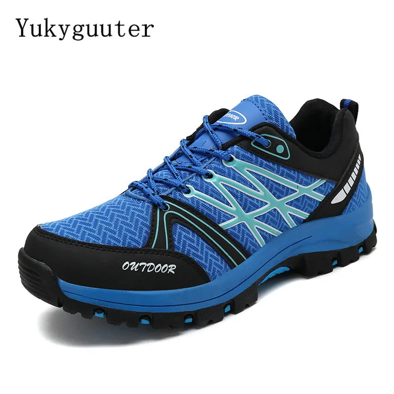 Men Hiking Shoes Outdoor Trekking Sports Climbing Boots Summer Breathable Mesh Non-slip Walking Trainers Camping Comfortable