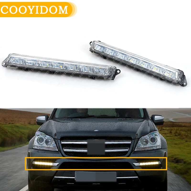 Car Front LED Daytime Running Fog Lights For Mercedes-Benz X164 GL320 GL350 GL450 GL550 ML63 AMG X166 2007-2013 A1649060351