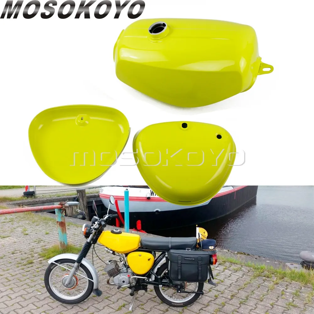 3pcs Motorcycle Oil Gas Fuel Tank with Left and Right Side Cover for Simson S50 S51 S70   （200200）