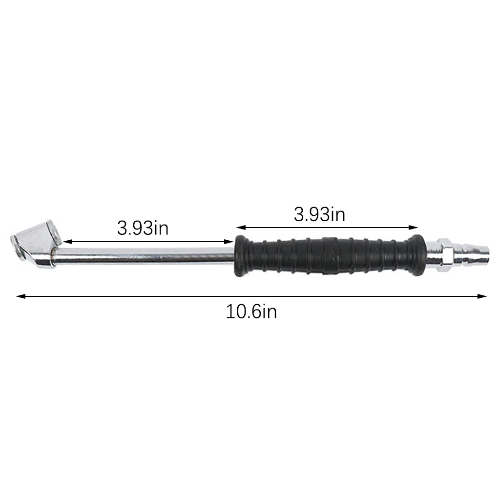 Inflador de neumáticos con mango de goma, herramienta de Metal para coche, furgoneta, bicicleta, adaptador, compresor de conexión de neumáticos de