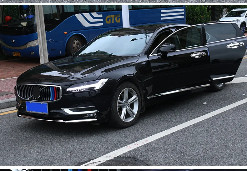 Chrom-Dekoration für Volvo S90 V90 V90CC 2016 2017 2018 2019 2020 Front-Eckleiste Glänzender Streifen Frontstoßstangen-Streifen Auto-Zubehör – Detail 12