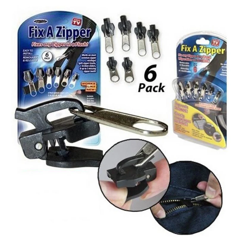 6pcs Zipper Repair Kit Universal Zipper Repair Replacement Zipper Sliding Teeth Rescue Zipper For 3 Different Size