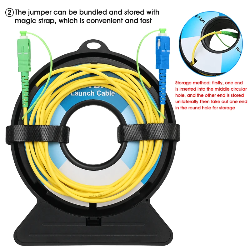 Imagem -03 - Single Mode Otdr Cabo de Extensão Fibra Otdr sc fc st lc Upc Apc Dead Zone Eliminator Aua2 Anel 500m