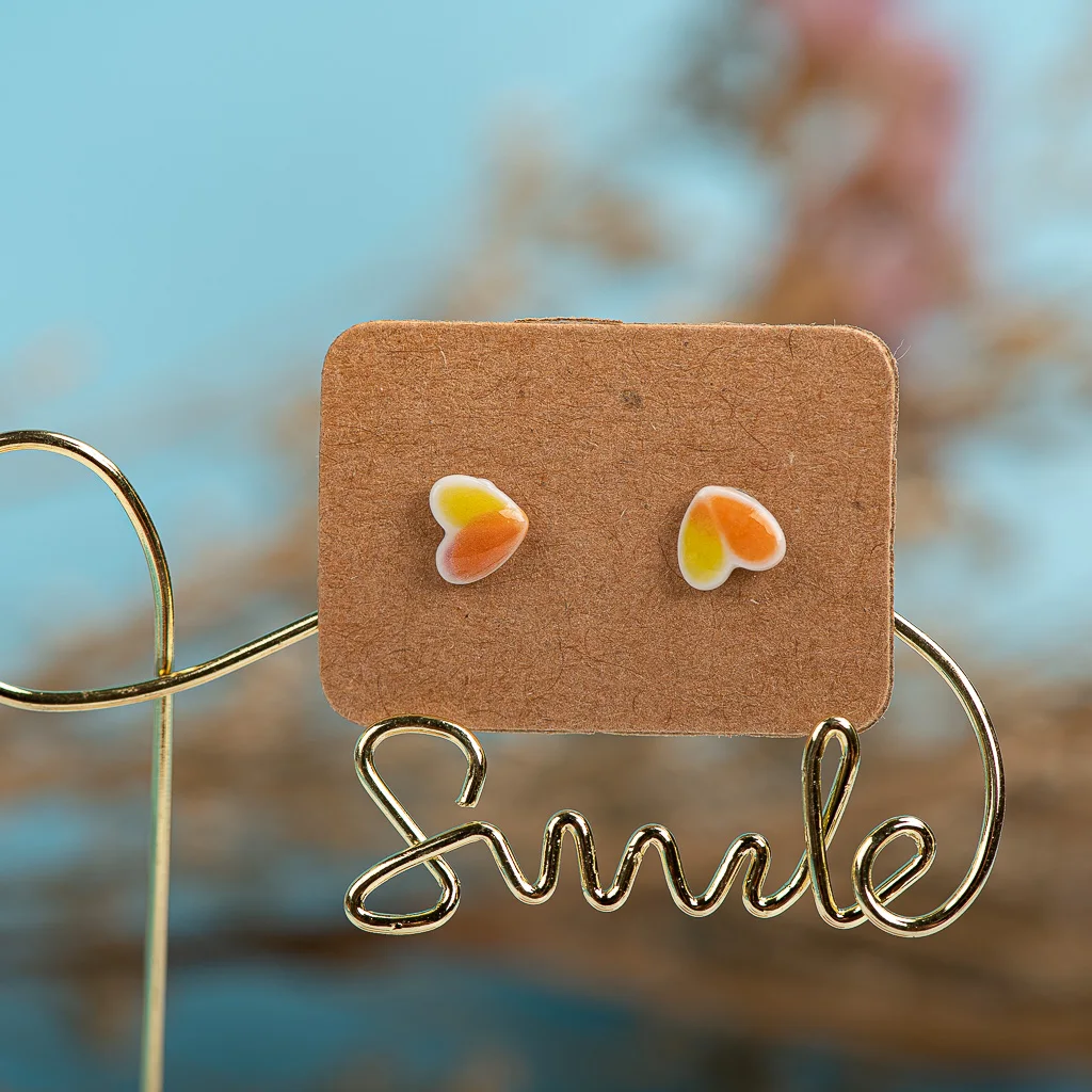 Small And Cute Porcelain Multicolor Earrings Anti-allergic #LY408 необычные серьги accesorios oreja mujer винтажные украшения