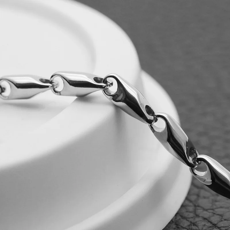Fashion Titanium Steel Round Melon Seed Chain Tapered Chain Stainless Steel Necklace Men\'s Wild Jewelry Hot Sale
