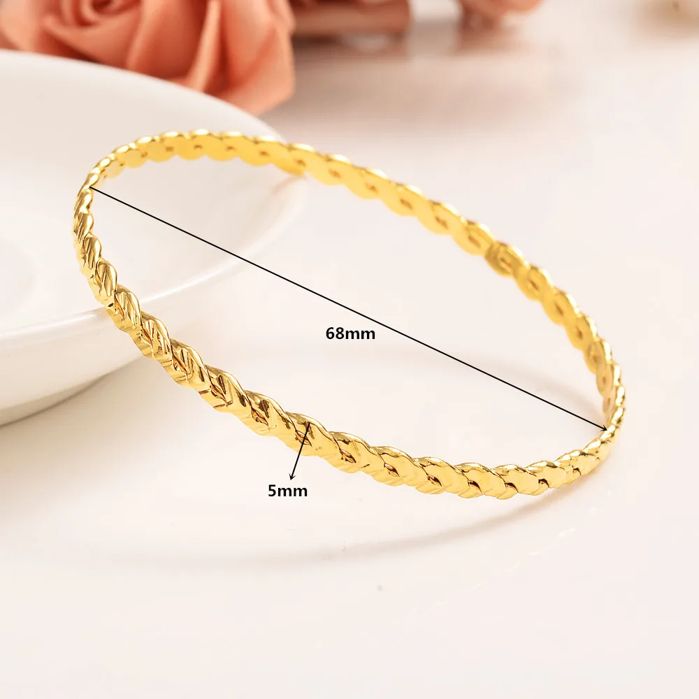 4pcs Luxury 24k Gold Color Ethiopian Jewelry Bangles For Women Dubai Ramadan Bangles&Bracelet African/Arab Weeding jewelry Gift