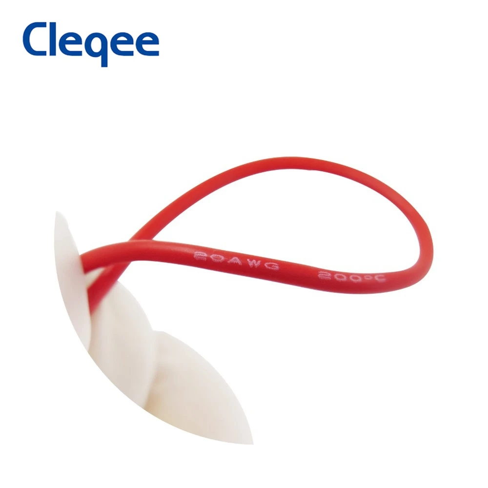 Cleqee p1520 5 peças duplo smd ic gancho de teste clipe cabo de silicone 20awg multímetro multiuso fio de teste elétrico 50cm