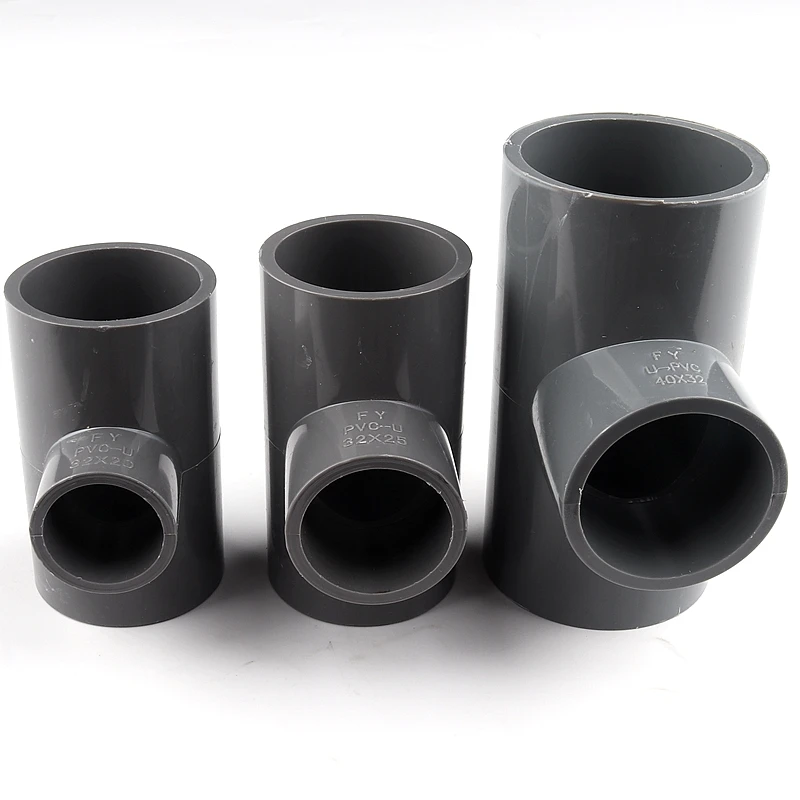 25*20mm To 63*20mm Grey Reducing Tee Connector Garden Irrigation Fish Tank Supplie Water PVC Pipe Joints Aquariums Accessories