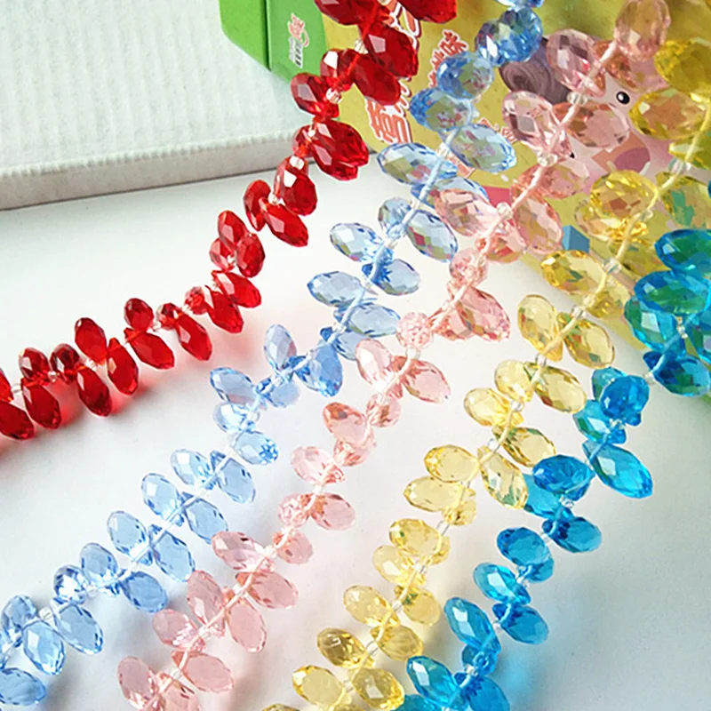 Top Drilled Teardrop Faceted Crystal Glass 6x12mm 8x13mm 10x20mm Loose Pendants Beads for Jewelry Making DIY Earring Findings