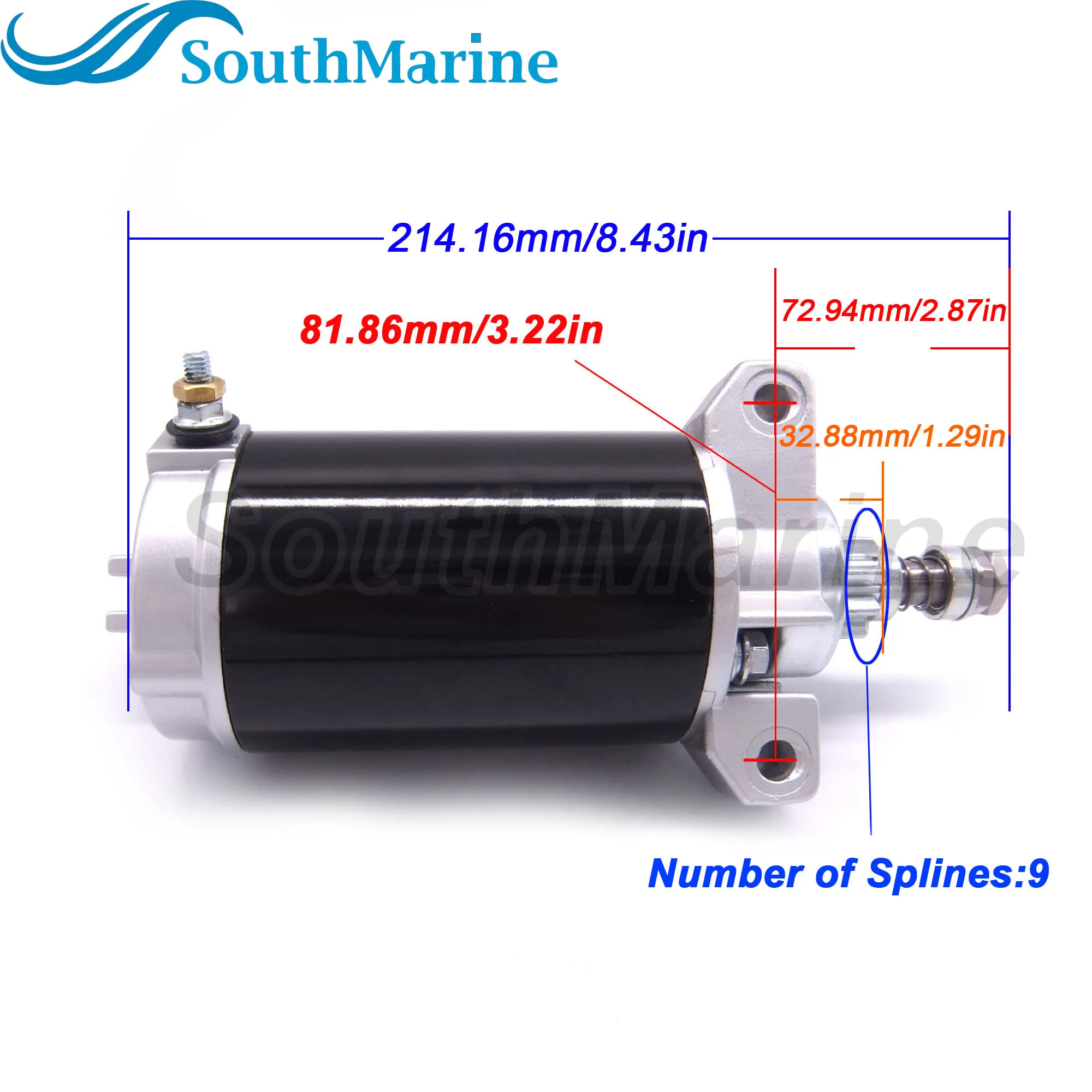 Boat Motor 50-854636 50-854636T 50-859170T 50-884045T 50-888160T 50-893887T Starter Motor for Mercury Marine 30HP 40HP Outboard