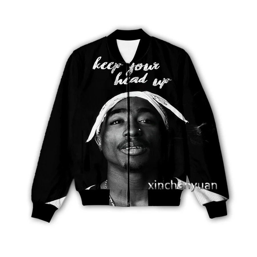 Phechion 3D Printed  Men/Women Rapper 2pac Tupac  Casual Jacket Fashion Streetwear Men Loose Sporting Jacket & Coat M19