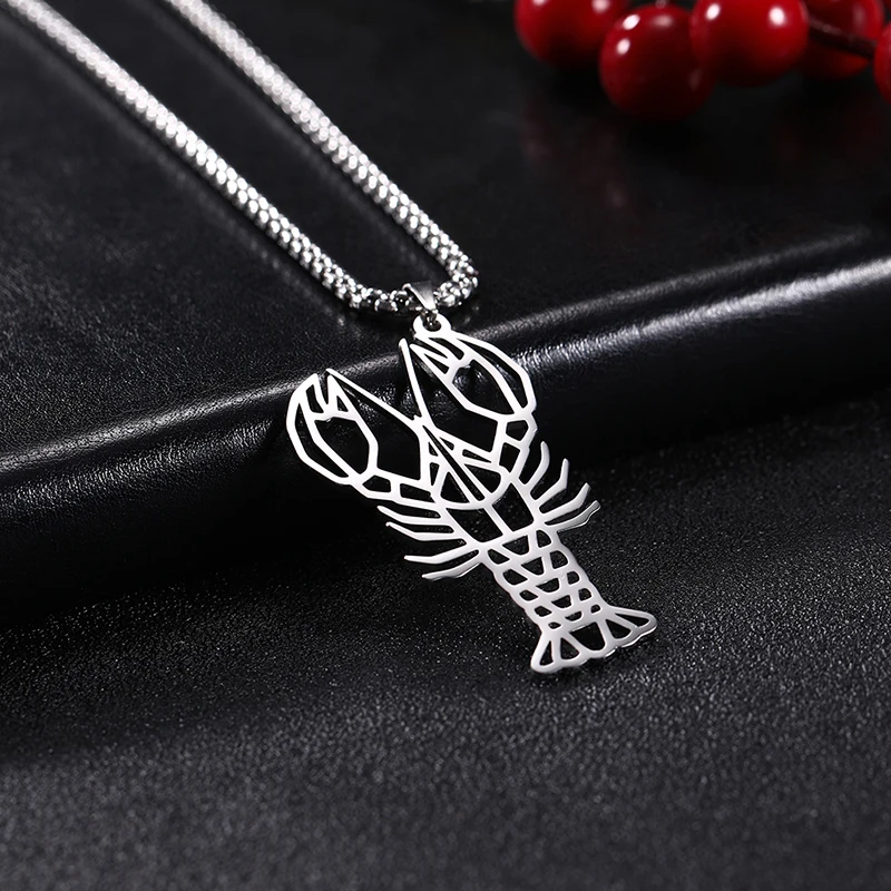Teamer Wolf Necklace for Men Stainless Steel Jewelry Necklaces Women Animal Pendant Fox Bear Dog Box Chain Punk Fashion Jewelry image 4